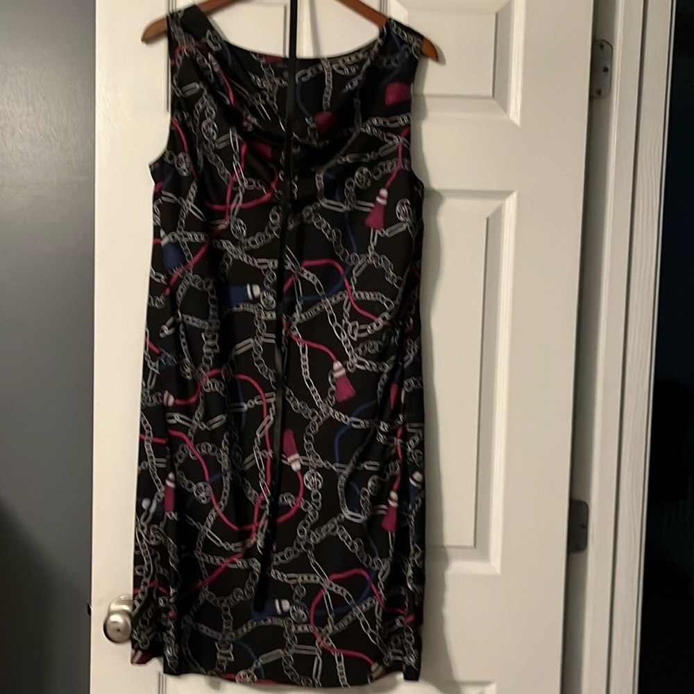 Tommy Hilfiger black print sleeveless dress size large